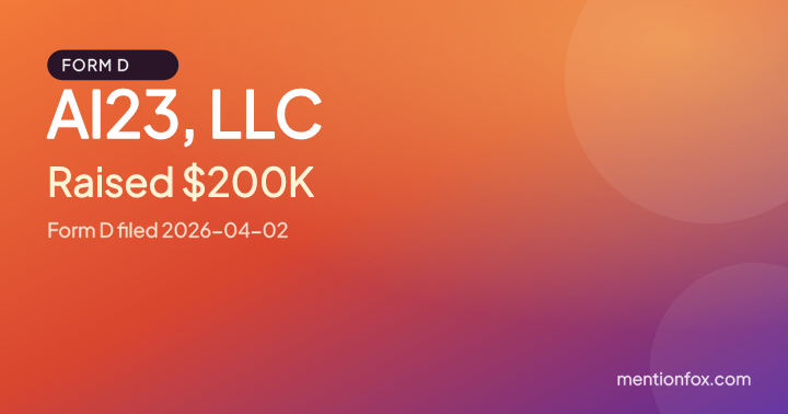 AI23, LLC: Raised $200K, Form D filed 2026-04-02