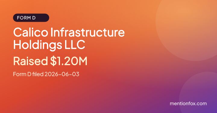 Calico Infrastructure Holdings LLC: Raised $1.20M, Form D filed 2026-06-03