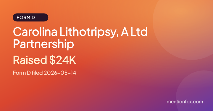 Carolina Lithotripsy, A Ltd Partnership: Raised $24K, Form D filed 2026-05-14