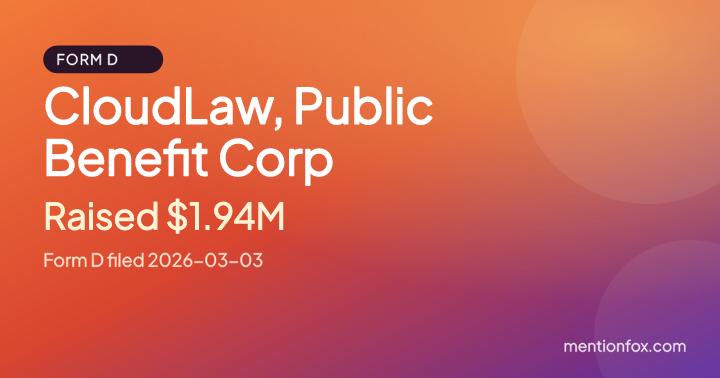 CloudLaw, Public Benefit Corp: Raised $1.94M, Form D filed 2026-03-03