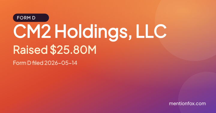 CM2 Holdings, LLC: Raised $25.80M, Form D filed 2026-05-14