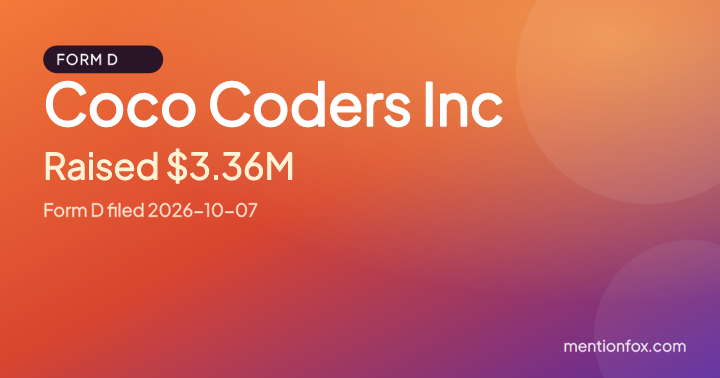 Coco Coders Inc: Raised $3.36M, Form D filed 2026-10-07