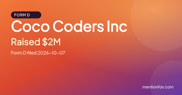 Coco Coders Inc: Raised $2M, Form D filed 2026-10-07