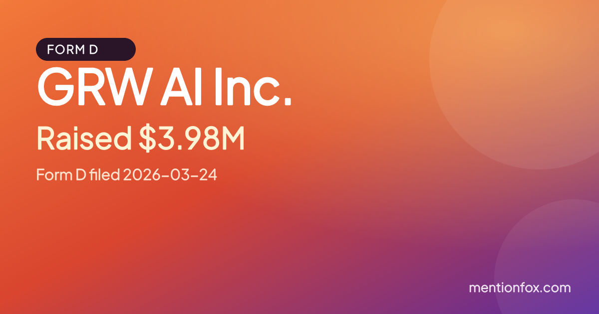 GRW AI Inc.: Raised $3.98M, Form D filed 2026-03-24