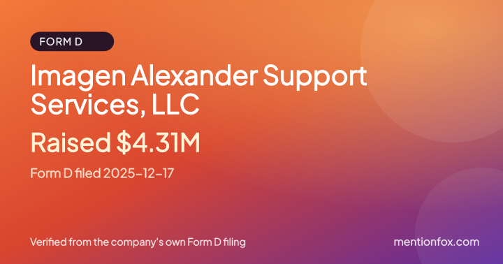 Imagen Alexander Support Services, LLC: Raised $4.31M, Form D filed 2025-12-17