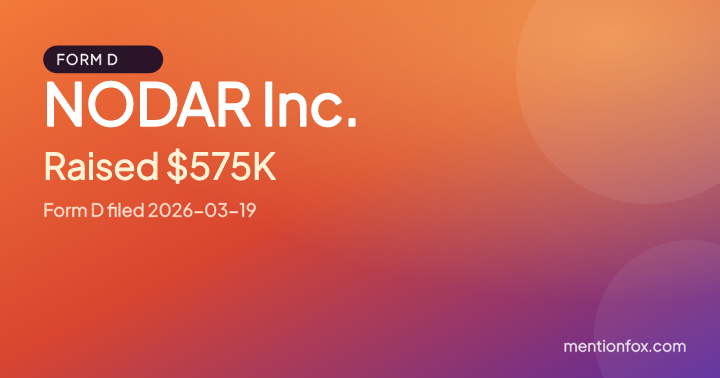 NODAR Inc.: Raised $575K, Form D filed 2026-03-19
