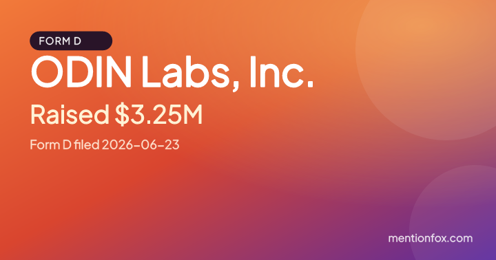 ODIN Labs, Inc.: Raised $3.25M, Form D filed 2026-06-23