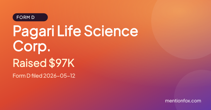 Pagari Life Science Corp.: Raised $97K, Form D filed 2026-05-12