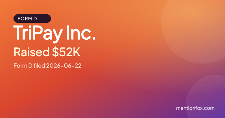 TriPay Inc.: Raised $52K, Form D filed 2026-06-22