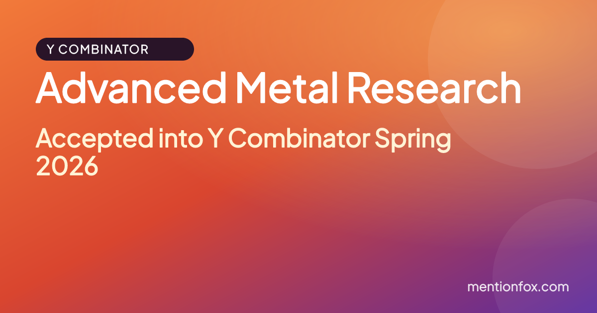 Advanced Metal Research: Accepted into Y Combinator Spring 2026