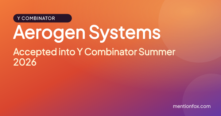 Aerogen Systems: Accepted into Y Combinator Summer 2026