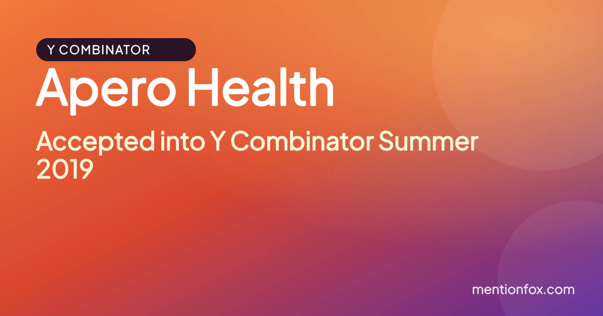 Apero Health: Accepted into Y Combinator Summer 2019