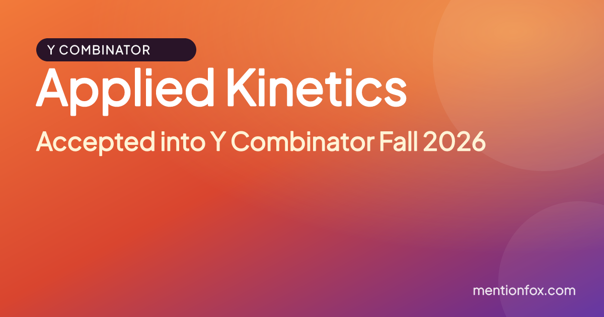 Applied Kinetics: Accepted into Y Combinator Fall 2026