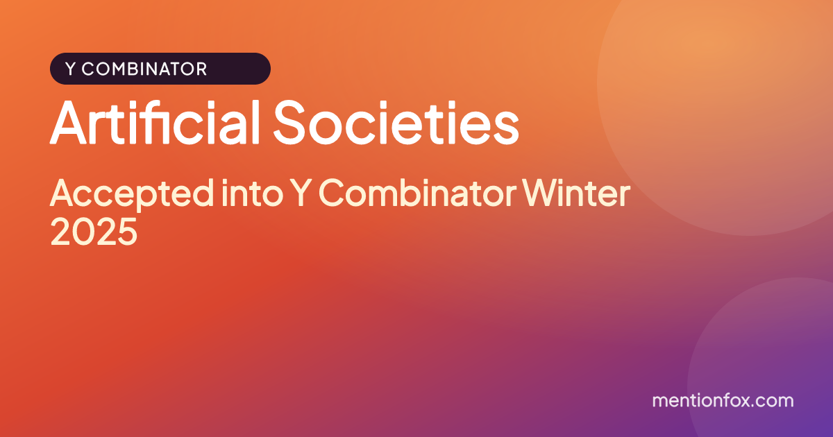 Artificial Societies: Accepted into Y Combinator Winter 2025