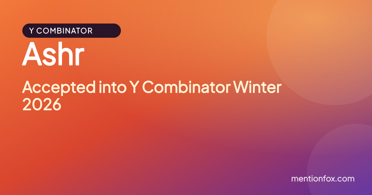Ashr: Accepted into Y Combinator Winter 2026