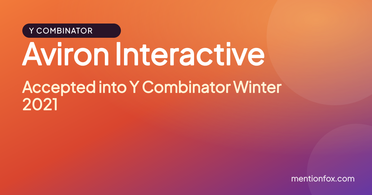 Aviron Interactive: Accepted into Y Combinator Winter 2021