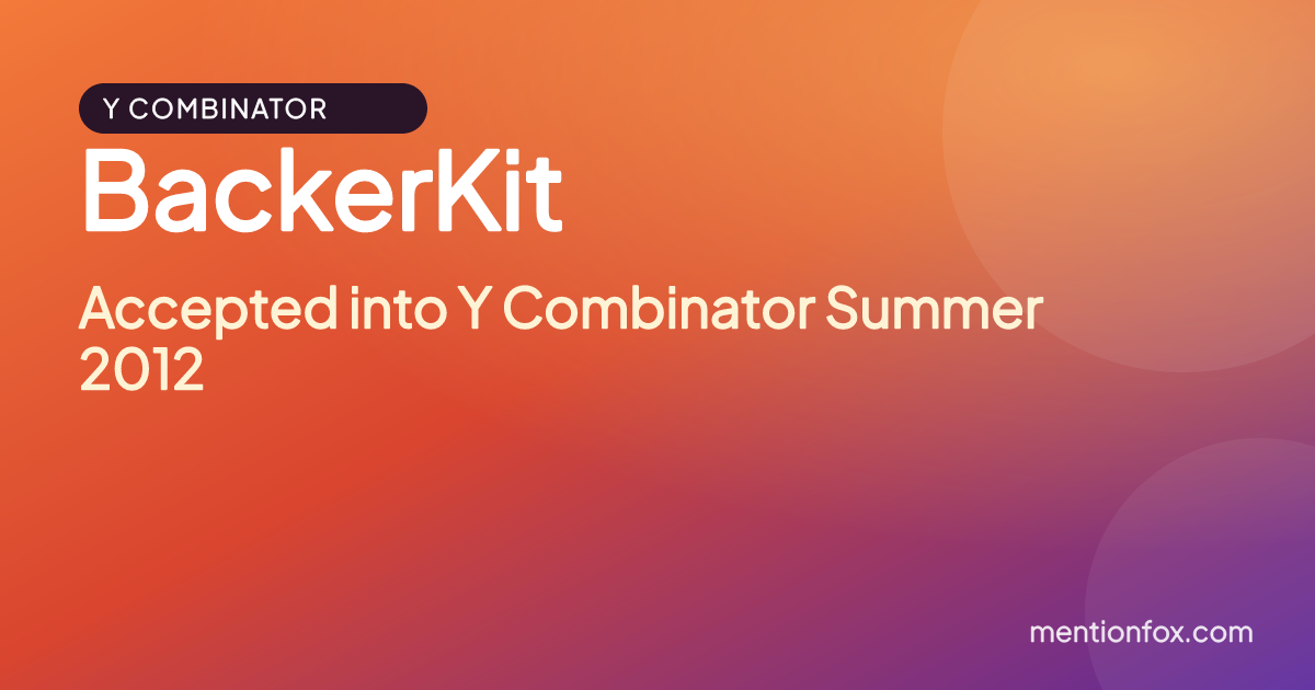 BackerKit: Accepted into Y Combinator Summer 2012