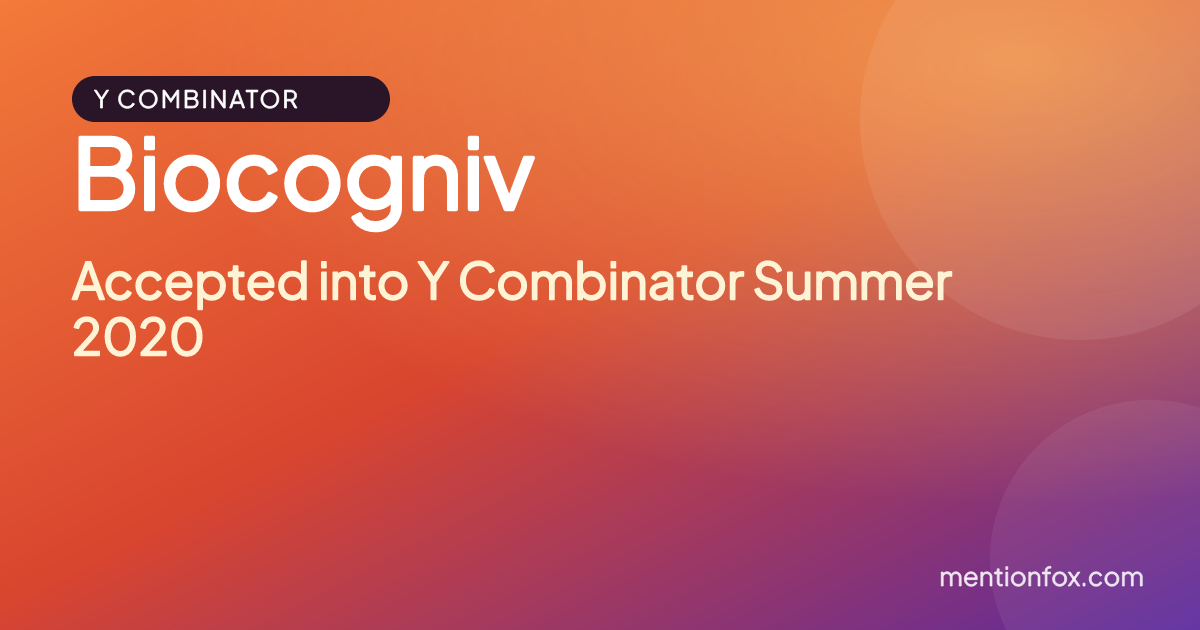 Biocogniv: Accepted into Y Combinator Summer 2020