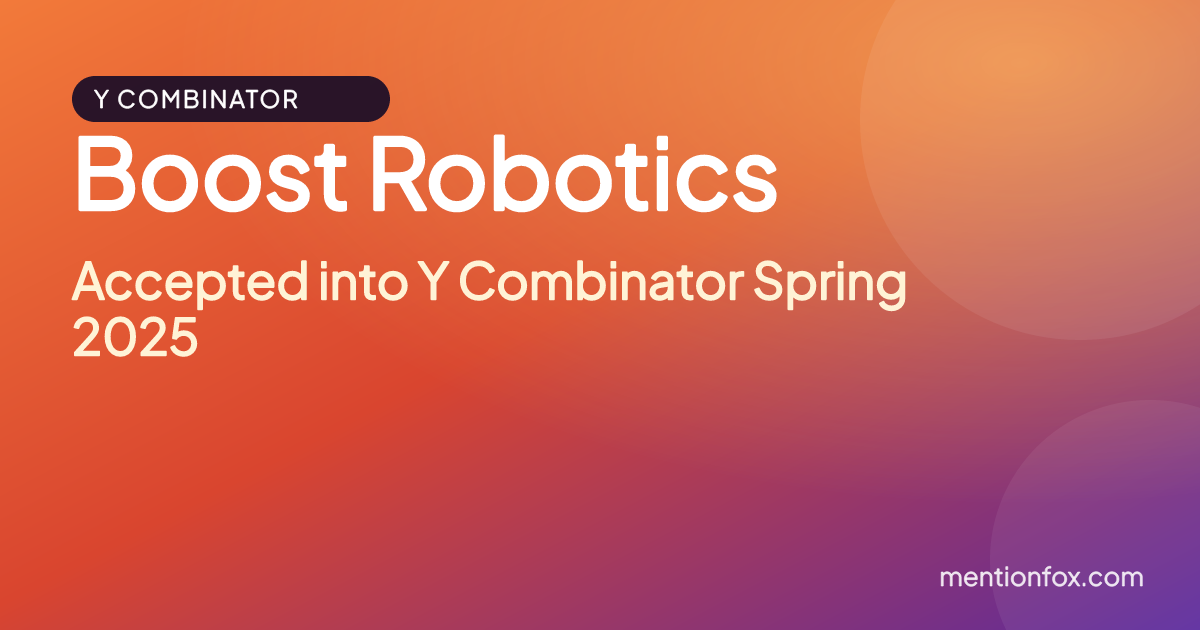 Boost Robotics: Accepted into Y Combinator Spring 2025