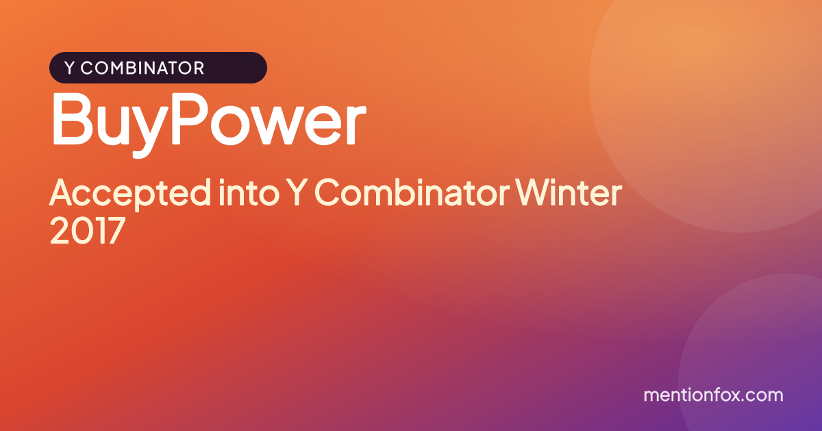 BuyPower: Accepted into Y Combinator Winter 2017