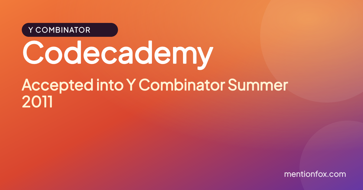 Codecademy: Accepted into Y Combinator Summer 2011