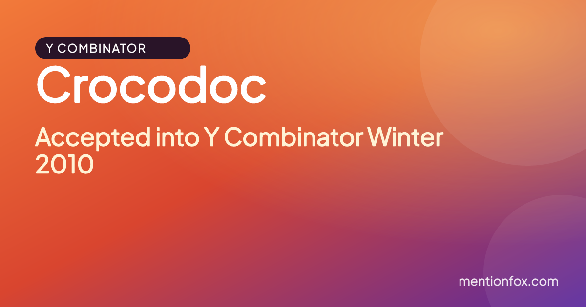 Crocodoc: Accepted into Y Combinator Winter 2010