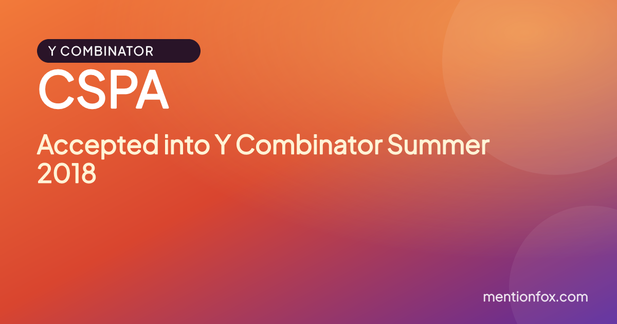 CSPA: Accepted into Y Combinator Summer 2018