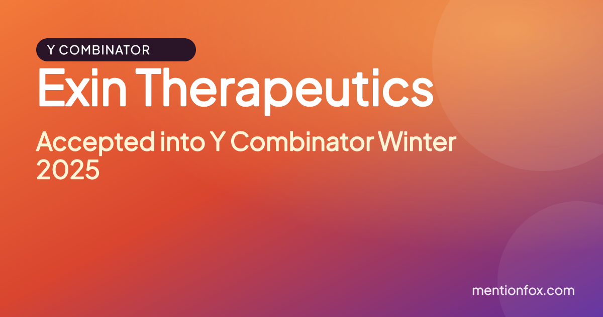 Exin Therapeutics: Accepted into Y Combinator Winter 2025