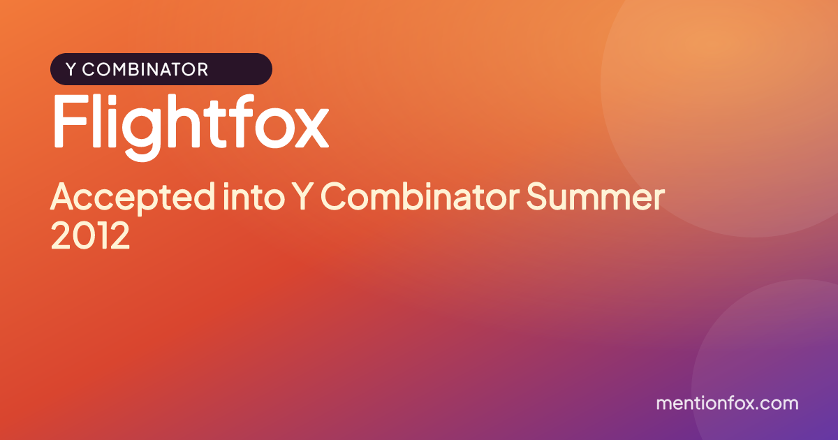 Flightfox: Accepted into Y Combinator Summer 2012