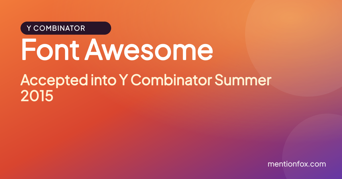 Font Awesome: Accepted into Y Combinator Summer 2015
