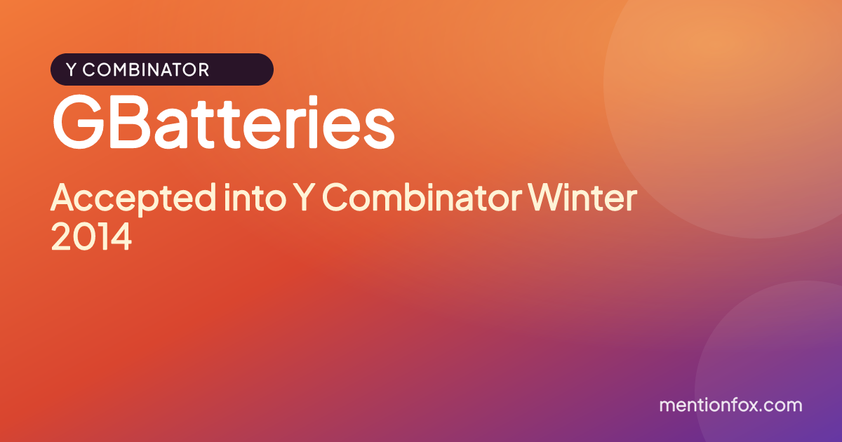 GBatteries: Accepted into Y Combinator Winter 2014