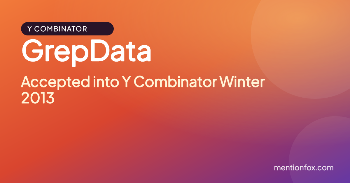 GrepData: Accepted into Y Combinator Winter 2013