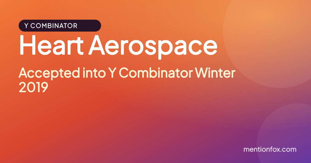 Heart Aerospace: Accepted into Y Combinator Winter 2019
