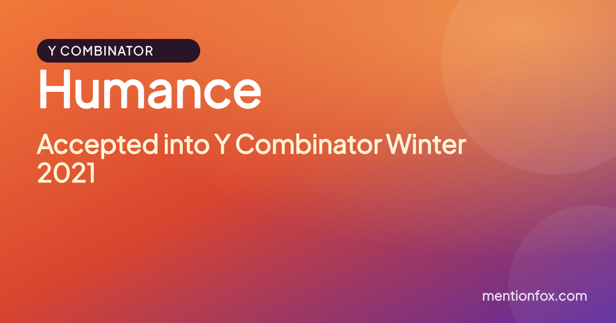 Humance: Accepted into Y Combinator Winter 2021