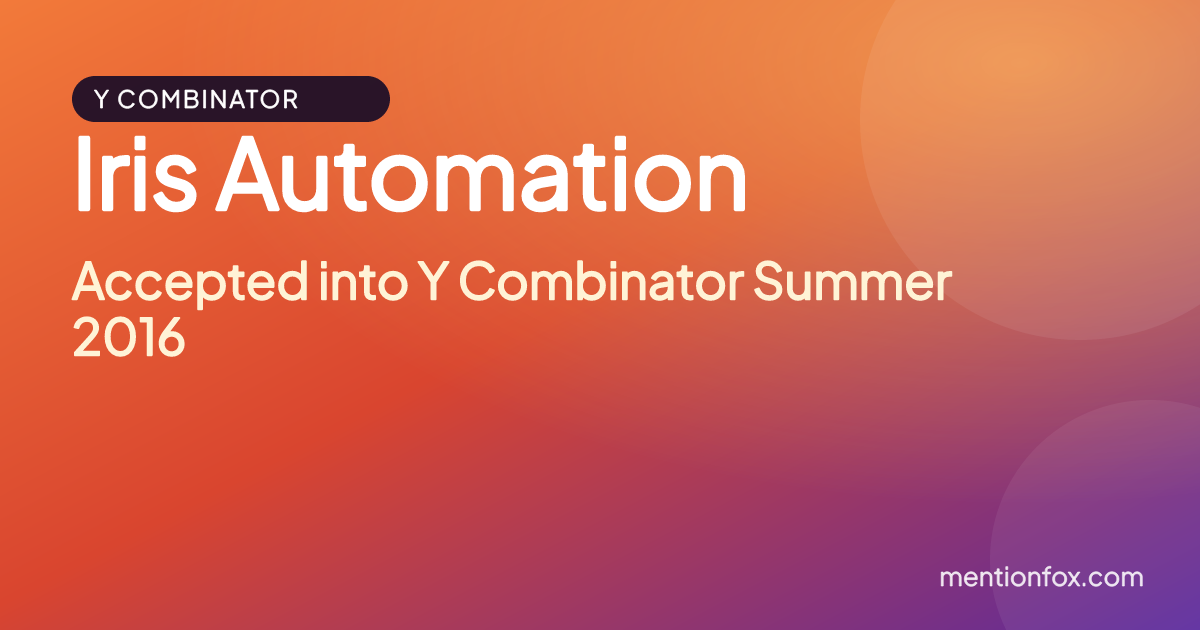 Iris Automation: Accepted into Y Combinator Summer 2016