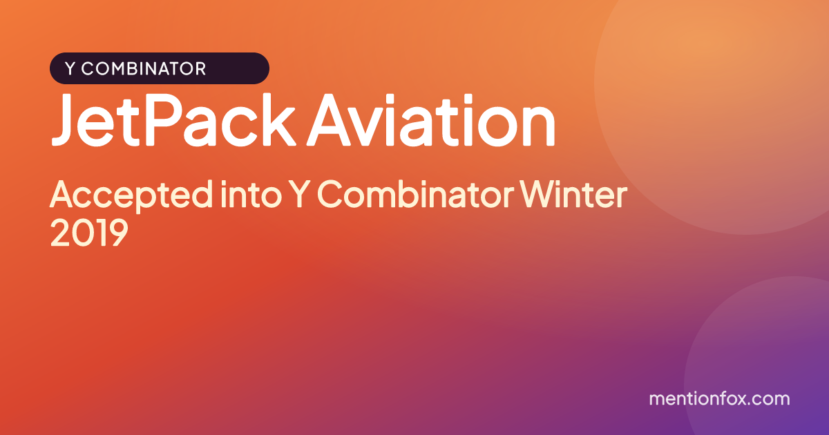 JetPack Aviation: Accepted into Y Combinator Winter 2019