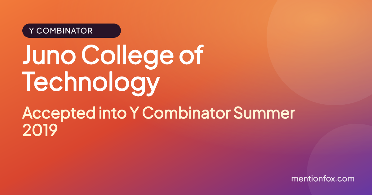 Juno College of Technology: Accepted into Y Combinator Summer 2019