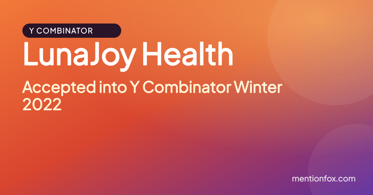 LunaJoy Health: Accepted into Y Combinator Winter 2022