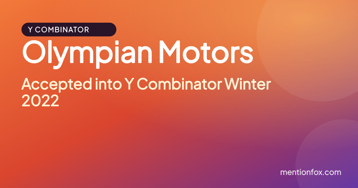 Olympian Motors: Accepted into Y Combinator Winter 2022