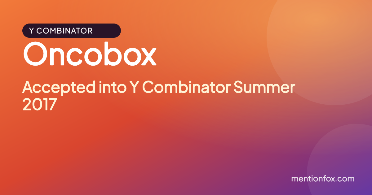 Oncobox: Accepted into Y Combinator Summer 2017