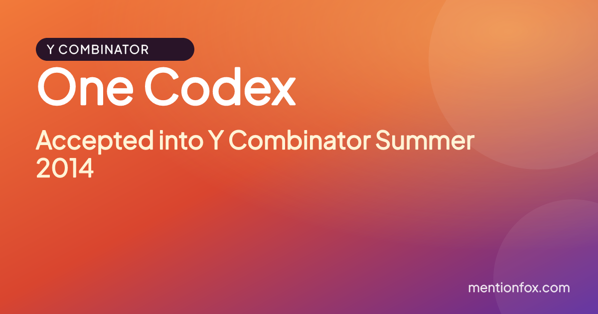 One Codex: Accepted into Y Combinator Summer 2014