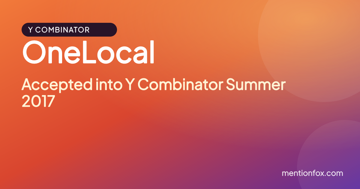 OneLocal: Accepted into Y Combinator Summer 2017