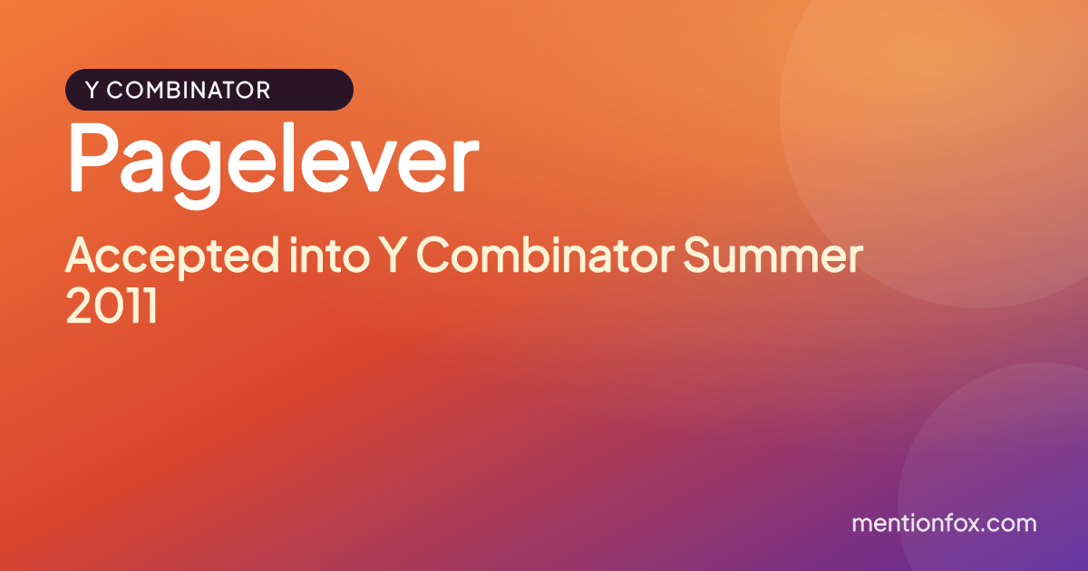 Pagelever: Accepted into Y Combinator Summer 2011