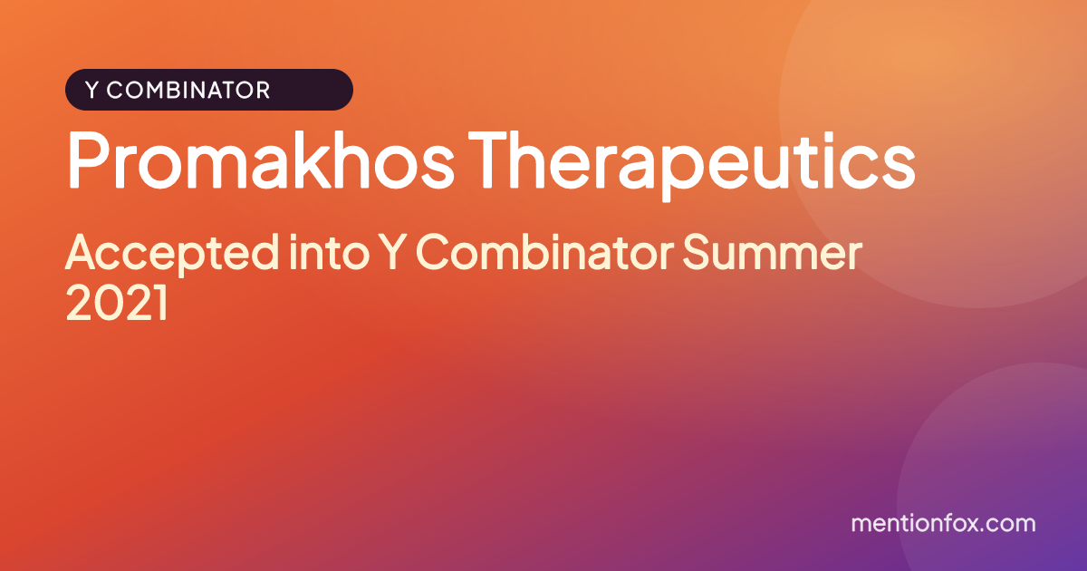 Promakhos Therapeutics: Accepted into Y Combinator Summer 2021