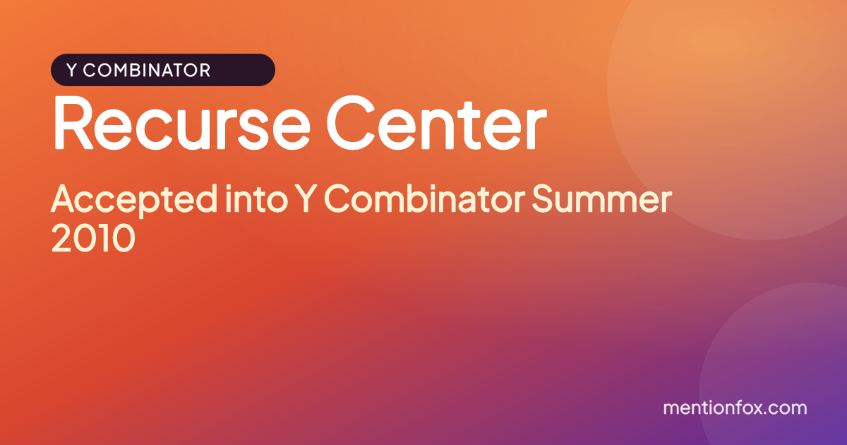 Recurse Center: Accepted into Y Combinator Summer 2010