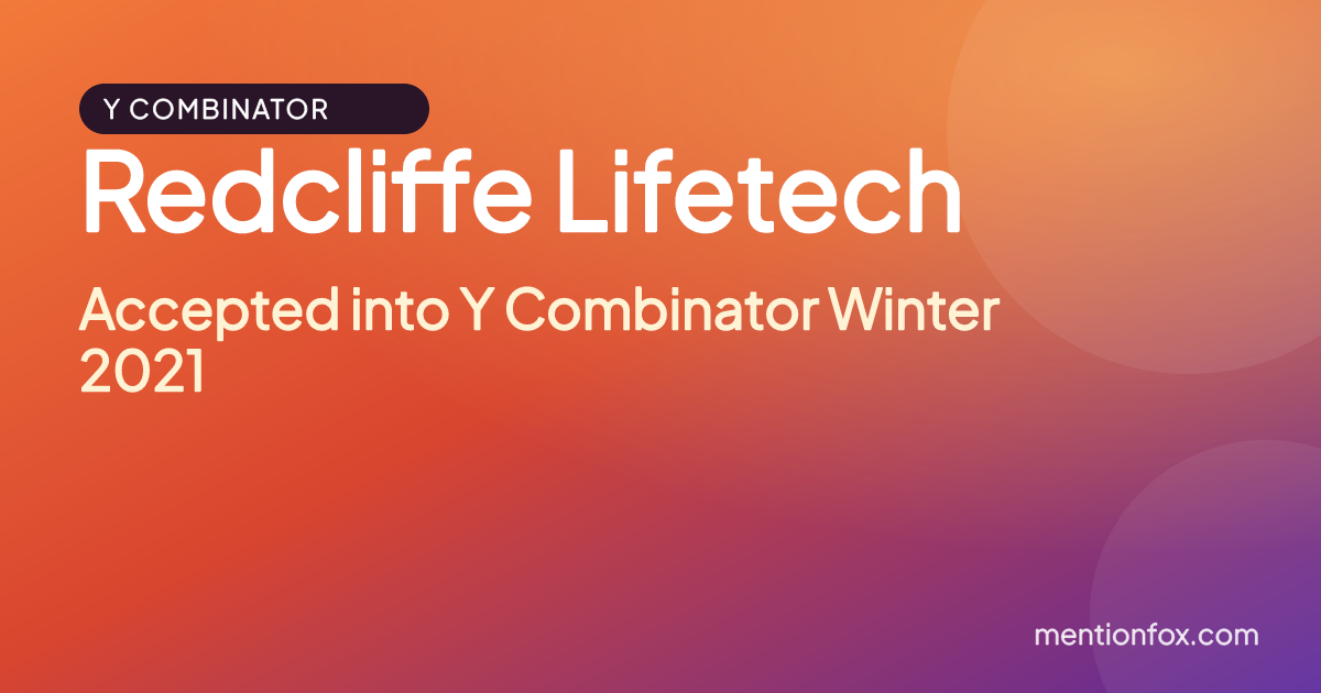 Redcliffe Lifetech: Accepted into Y Combinator Winter 2021