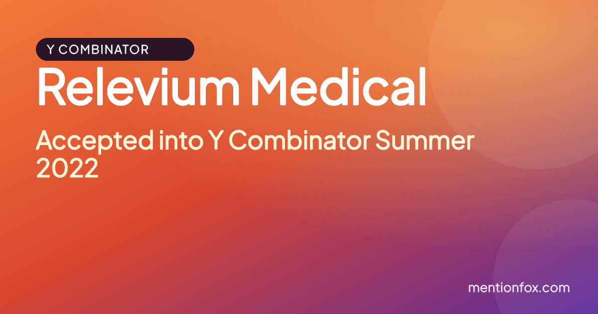 Relevium Medical: Accepted into Y Combinator Summer 2022