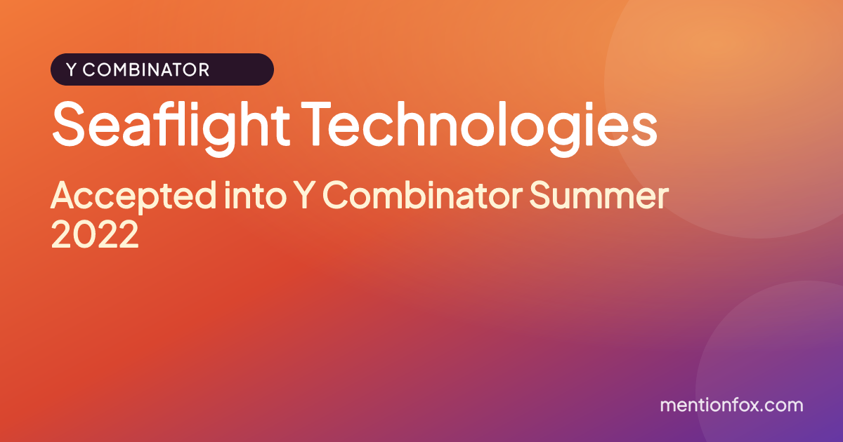 Seaflight Technologies: Accepted into Y Combinator Summer 2022