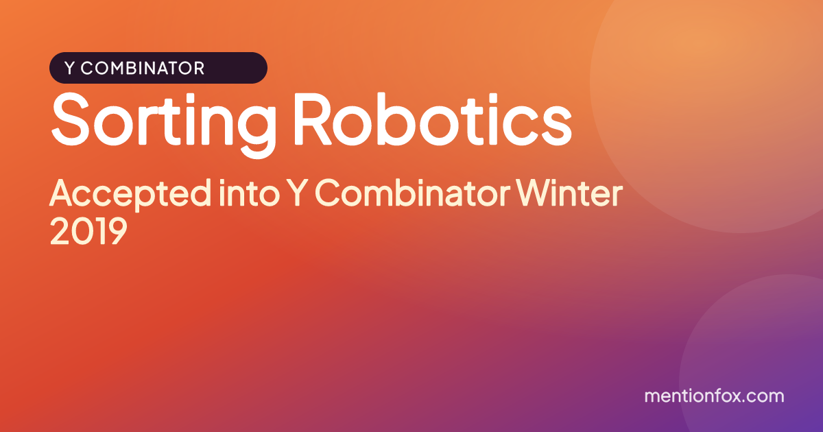 Sorting Robotics: Accepted into Y Combinator Winter 2019