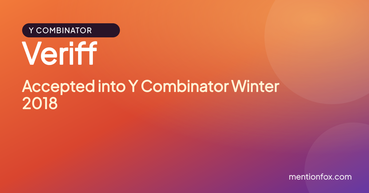 Veriff: Accepted into Y Combinator Winter 2018